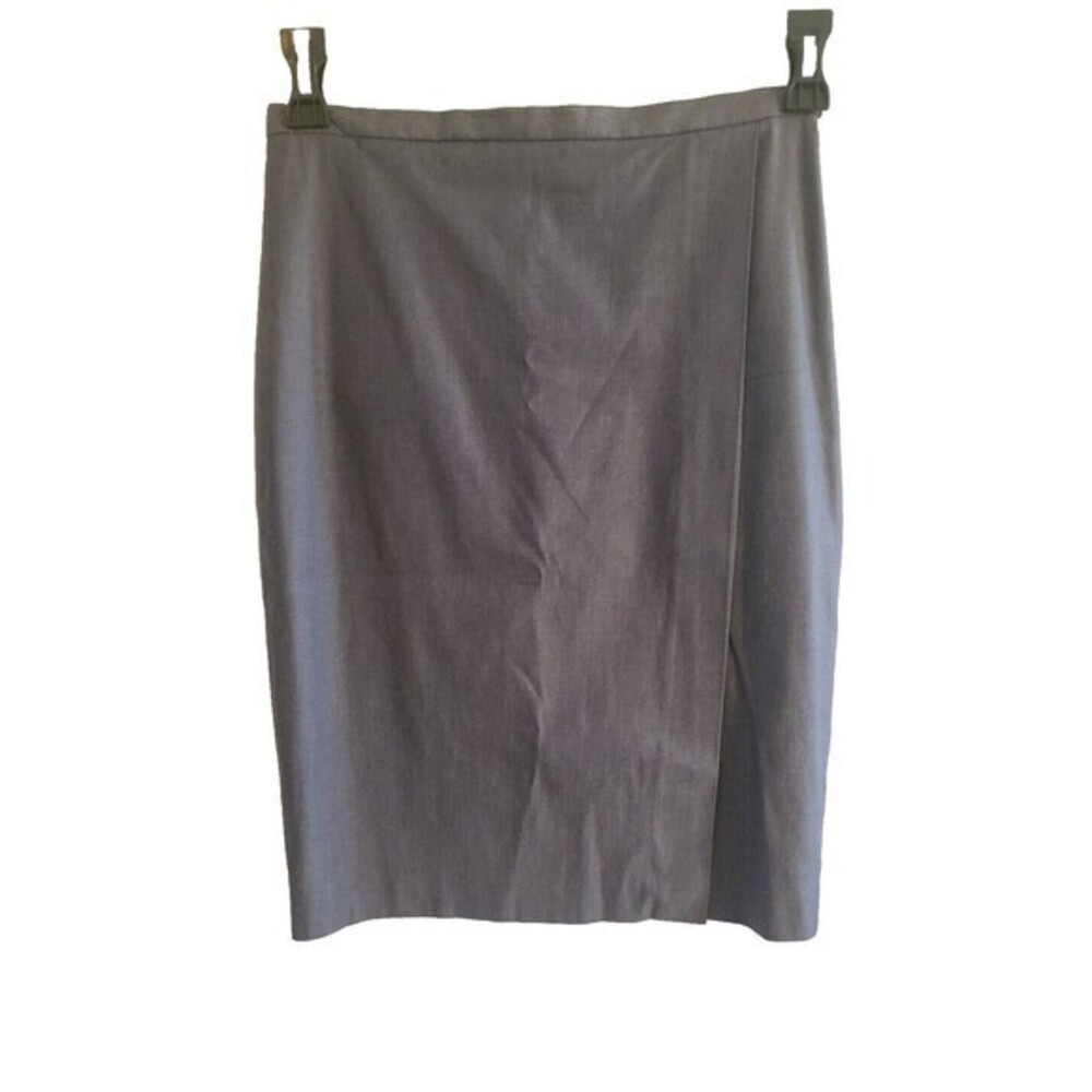Womens Anne Klein Straight Pencil Cut Wrap Look Skirt Charcoal Gray Size 2